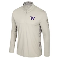 Veste à glissière quart de tour OHT Military Appreciation des Huskies Washington pour homme Colosseum Natural