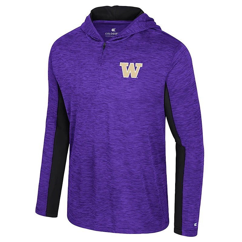 Men's Colosseum Purple Washington Huskies Always Sunny Quarter-Zip Hoodie