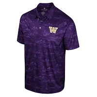 Men's Colosseum Purple Washington Huskies Daly Print Polo