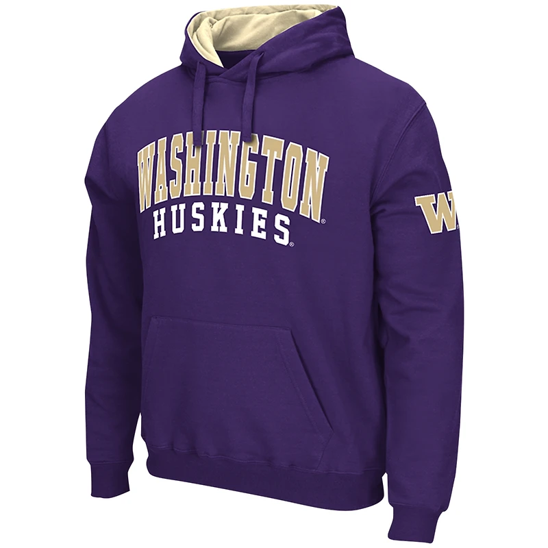Men's Colosseum Purple Washington Huskies Double Arch Pullover Hoodie