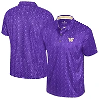 Men's Colosseum  Purple Washington Huskies Football Print Polo