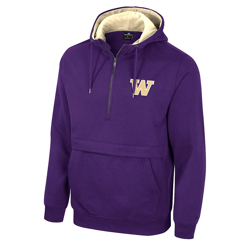 Sweat à capuche demi-zippé violet Colosseum pour hommes des Washington Huskies