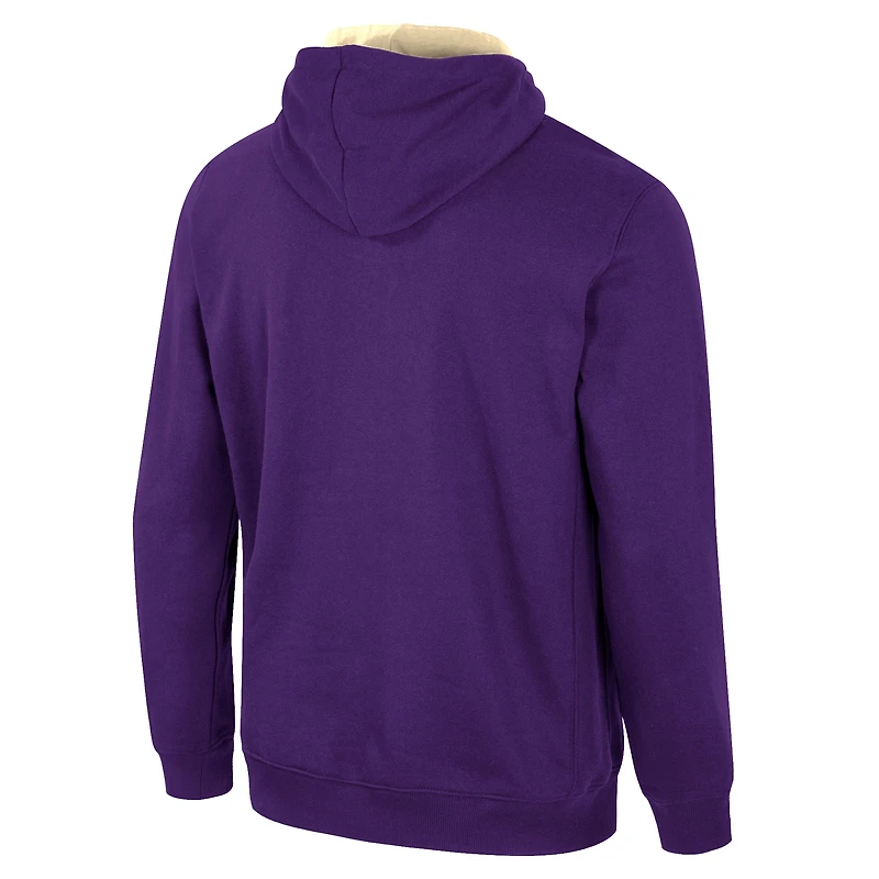 Sweat à capuche demi-zippé violet Colosseum pour hommes des Washington Huskies