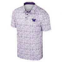 Men's Colosseum Purple Washington Huskies It's Time! Allover Print Polo