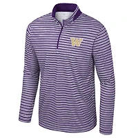 Haut rayé à glissière quart de tour pour homme Colosseum Purple Washington Huskies