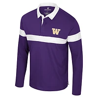 Men's Colosseum  Purple Washington Huskies Too Cool For School Long Sleeve Polo