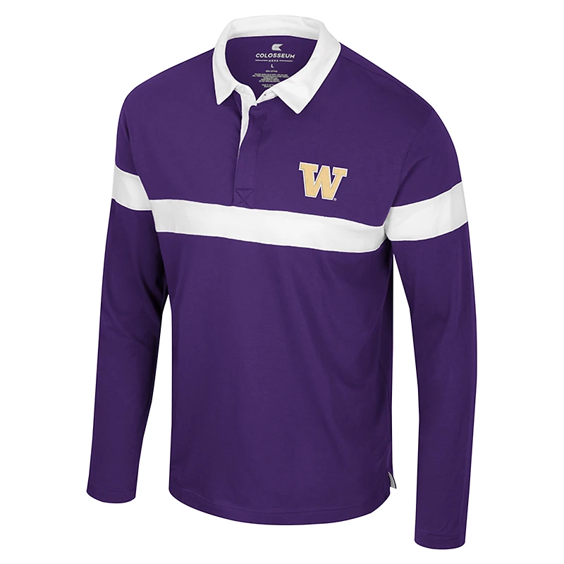 Men's Colosseum Purple Washington Huskies Too Cool For School Long Sleeve Polo