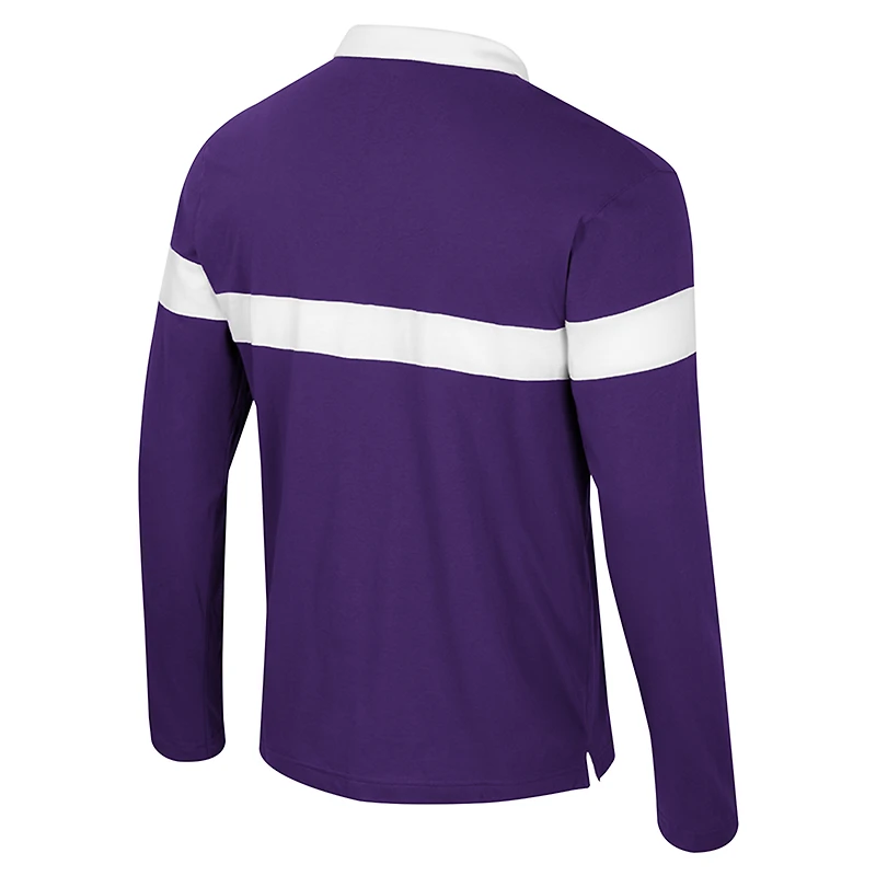 Men's Colosseum Purple Washington Huskies Too Cool For School Long Sleeve Polo