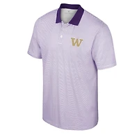 Polo Colosseum Homme Blanc/Violet Imprimé Washington Huskies Stripe