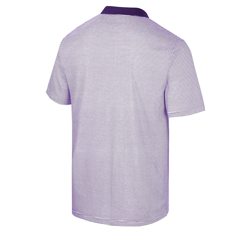 Polo Colosseum Homme Blanc/Violet Imprimé Washington Huskies Stripe