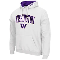 Men's Colosseum White Washington Huskies Arch & Logo 3.0 Pullover Hoodie