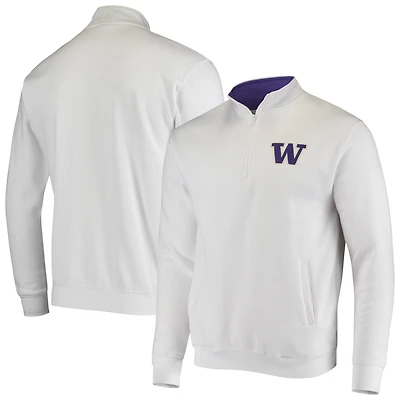 Veste à col zippé Colosseum White Washington Huskies avec logo Tortugas pour homme