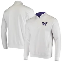 Veste à col zippé Colosseum White Washington Huskies avec logo Tortugas pour homme