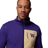 Pull-over demi-zip Columbia Washington Huskies Hike Omni-Wick violet/noir pour homme