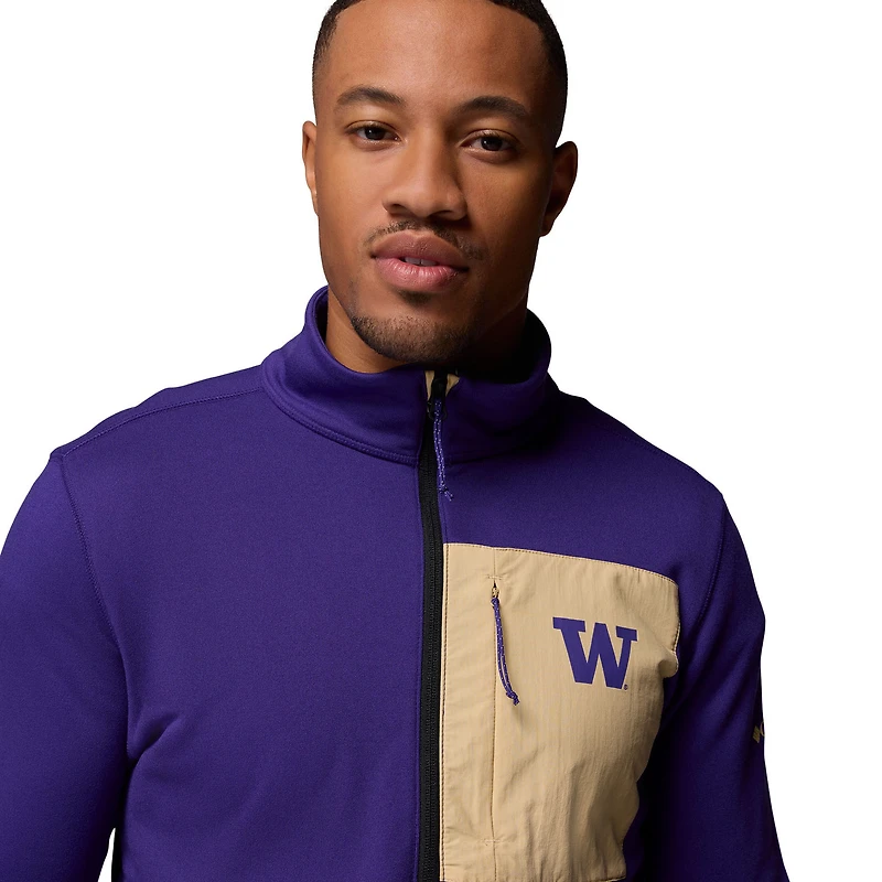 Men's Columbia Purple/Black Washington Huskies Hike Omni-Wick Half-Zip Pullover