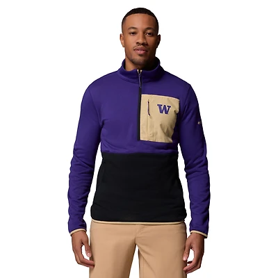 Pull-over demi-zip Columbia Washington Huskies Hike Omni-Wick violet/noir pour homme