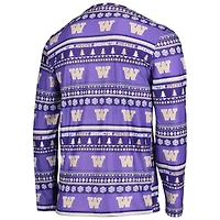 Concepts Sport Violet Washington Huskies Ugly Sweater T-shirt et pantalon à manches longues pour homme
