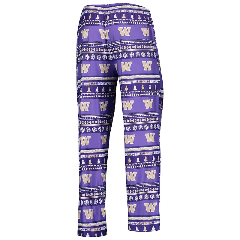 Men's Concepts Sport Purple Washington Huskies Ugly Sweater Long Sleeve Top and Pants Sleep Set