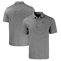 Polo extensible recyclé à double rayure Forge Eco pour homme, noir/blanc, des Washington Huskies, de taille grande et