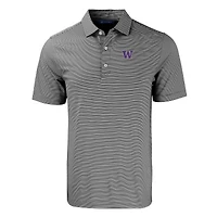 Polo extensible recyclé à double rayure Forge Eco pour homme, noir/blanc, des Washington Huskies, de taille grande et