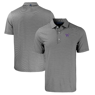 Polo extensible recyclé à double rayure Forge Eco pour homme, noir/blanc, des Washington Huskies, de taille grande et