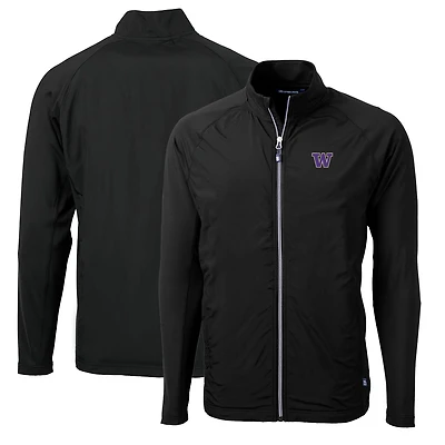 Men's Cutter & Buck Washington Huskies Big Tall Adapt Eco Knit Hybrid Recycled Full-Zip Jacket