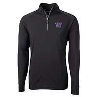 Veste pull-over Adapt Eco Knit à fermeture éclair quart de tour pour homme, coloris noir, des Washington Huskies, la collection Big & Tall.