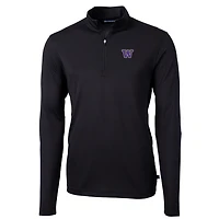 Men's Cutter & Buck Washington Huskies Big Tall Virtue Eco Pique Recycled Quarter-Zip Pullover Top