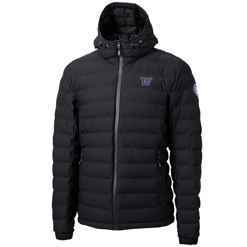 Men's Cutter & Buck Black Washington Huskies Mission Ridge Repreve Eco Insulated Puffer Full-Zip Jacket