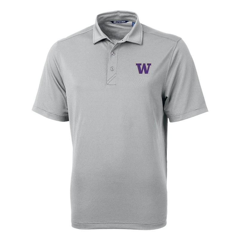 Men's Cutter & Buck Gray Washington Huskies Big Tall Virtue Eco Pique Recycled Polo