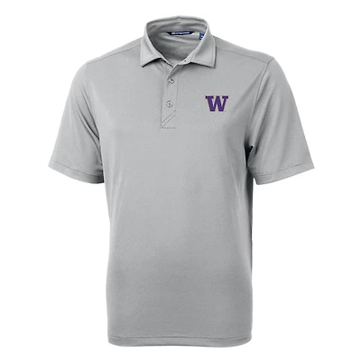 Men's Cutter & Buck Gray Washington Huskies Big Tall Virtue Eco Pique Recycled Polo