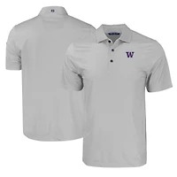 Polo extensible recyclé à imprimé géométrique ton sur pour homme, gris, Cutter & Buck, Washington Huskies, Pike Eco