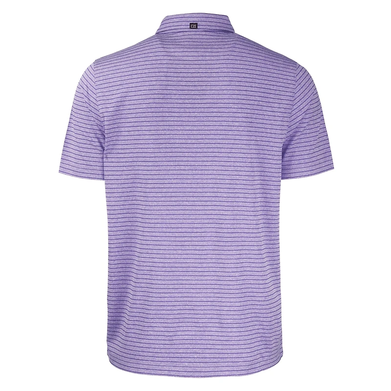 Men's Cutter & Buck Heather Purple Washington Huskies Forge Eco Heathered Stripe Stretch Recycled Polo