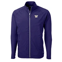 Men's Cutter & Buck Purple Washington Huskies Adapt Eco Knit Hybrid Recycled Full-Zip Jacket