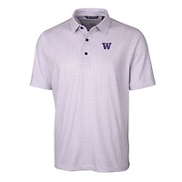 Men's Cutter & Buck Purple Washington Huskies Big Tall Pike Double Dot Print Stretch Polo