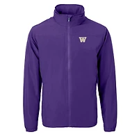 Men's Cutter & Buck Purple Washington Huskies Charter Eco Recycled Full-Zip Jacket