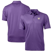 Men's Cutter & Buck Purple Washington Huskies Pike Banner Print Polo