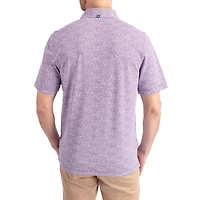 Polo Cutter & Buck pour homme, violet Washington Huskies Virtue Eco Pique à imprimé botanique, en tissu DryTec recyclé.