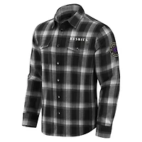 Men's Darius Rucker Collection by Fanatics Black Washington Huskies Flannel Plaid Full-Snap Shirt