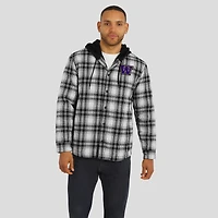 Men's Darius Rucker Collection by Fanatics  Black Washington Huskies Plaid Flannel Quilted Full-Snap Hooded Shacket