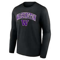 T-shirt noir à manches longues Fanatics Washington Huskies Campus pour hommes