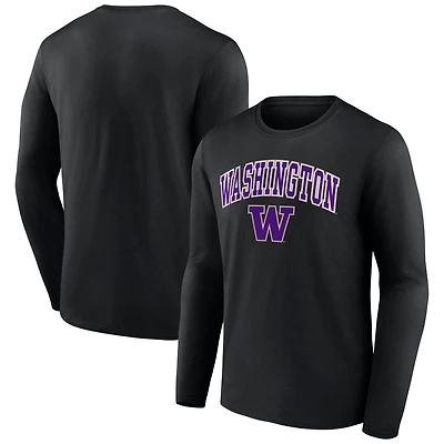 T-shirt noir à manches longues Fanatics Washington Huskies Campus pour hommes