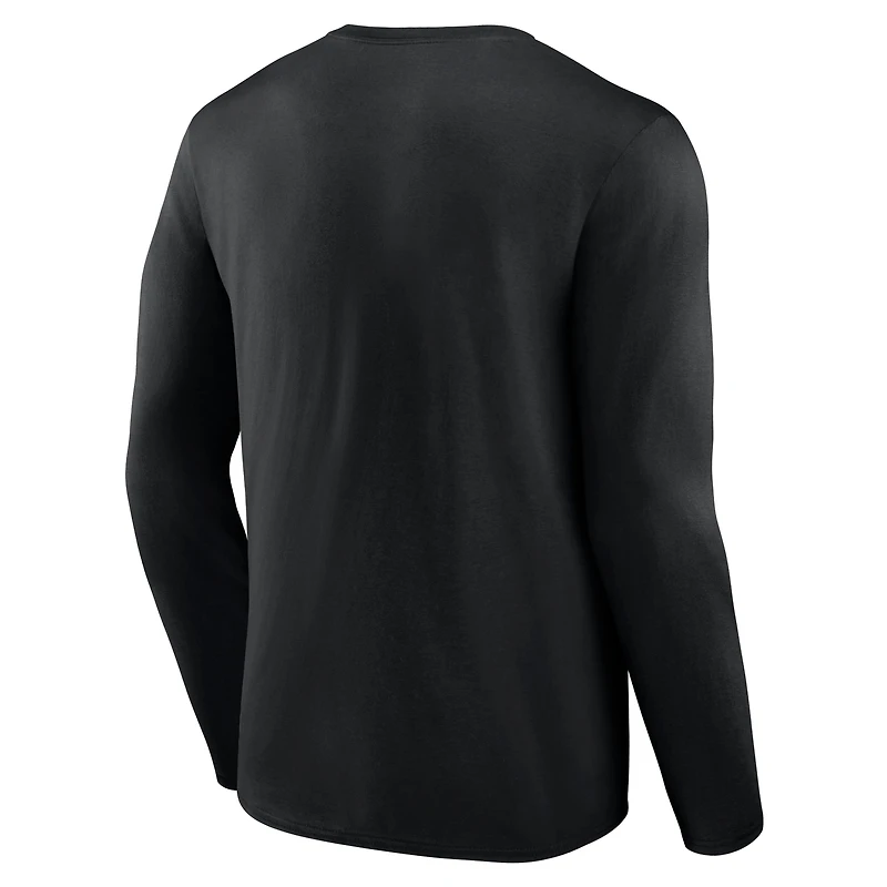 Men's Fanatics Black Washington Huskies Distressed Arch Over Logo Long Sleeve T-Shirt