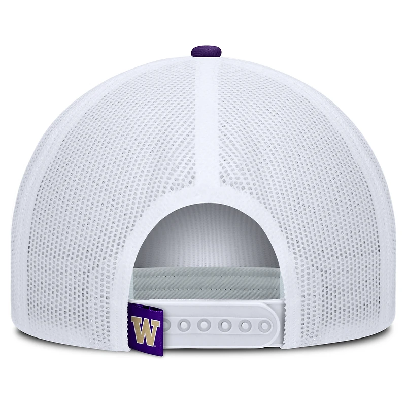 Casquette camionneur ajustable en mousse grise/violette Fanatics pour homme, Washington Huskies Course