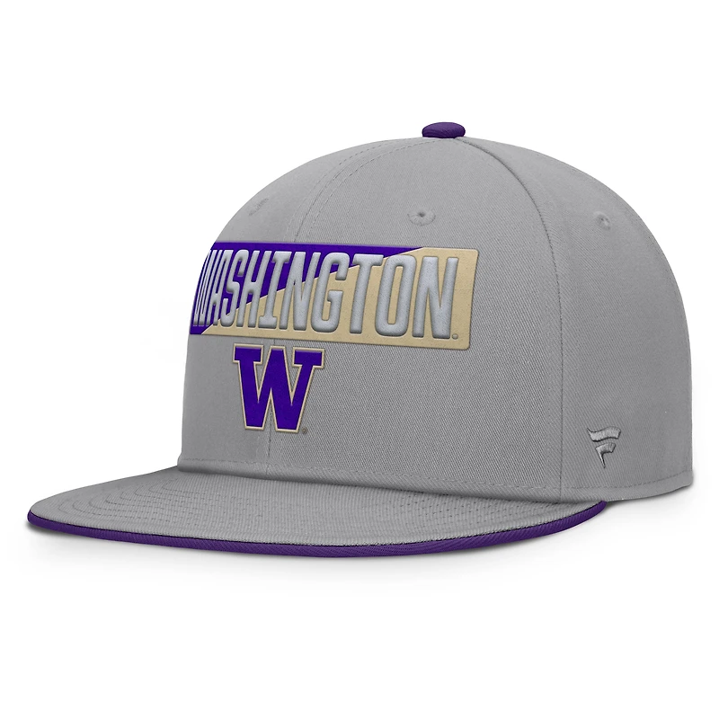 Men's Fanatics Gray Washington Huskies Duo Snapback Hat