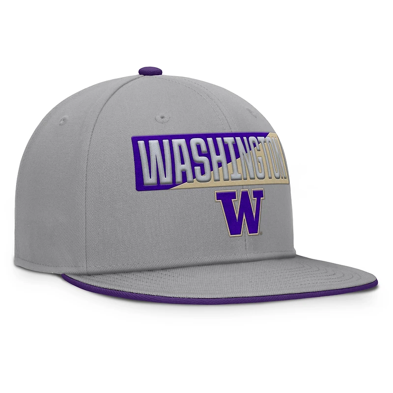 Casquette snapback grise Fanatics pour homme des Washington Huskies