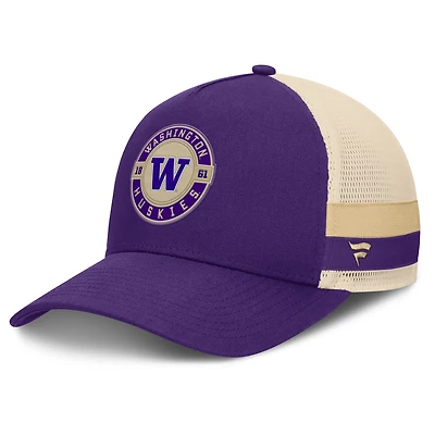 Casquette camionneur ajustable Prestige violette des Washington Huskies Fanatics pour homme