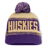 Bonnet en tricot à revers et pompon Thrive violet/or des Washington Huskies Fanatics pour homme
