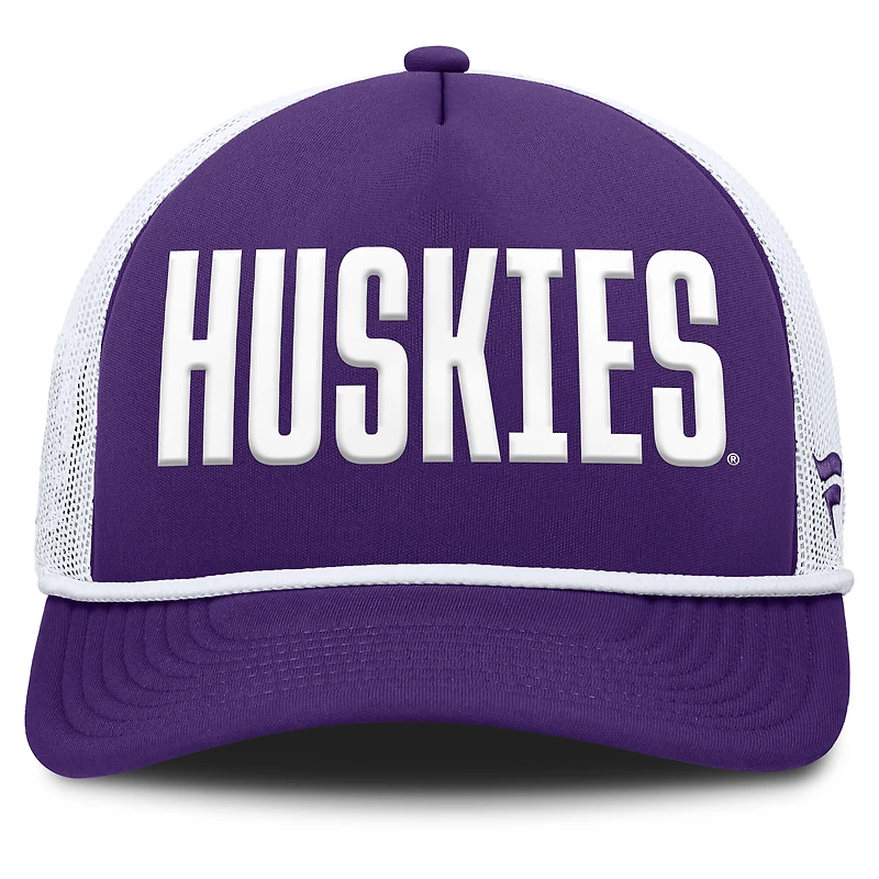 Casquette de camionneur ajustable en mousse Dutch pour homme, violet, des Washington Huskies