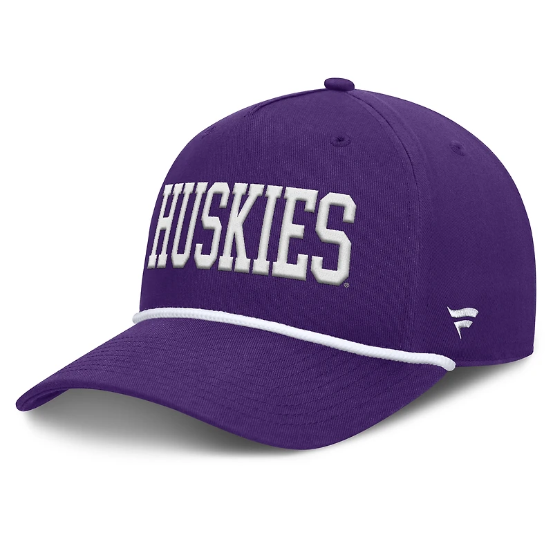Casquette ajustable en corde pour hommes Fanatics Purple Washington Huskies